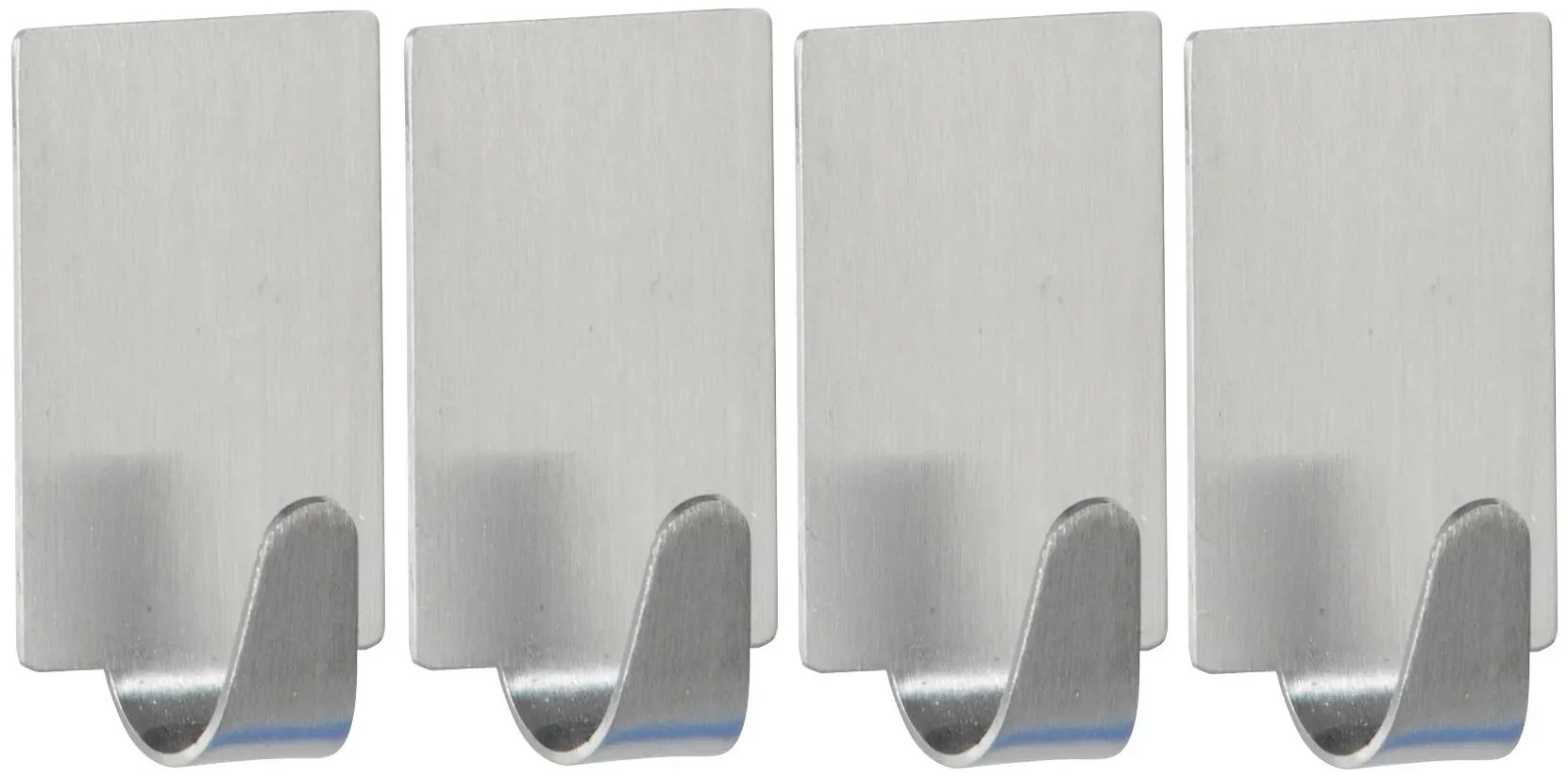 Wenko rozsdamentes acél matt négyszögletes akasztó 4 db-os készlet Wenko rozsdamentes acél matt négyszögletes akasztó 4 db-os készlet