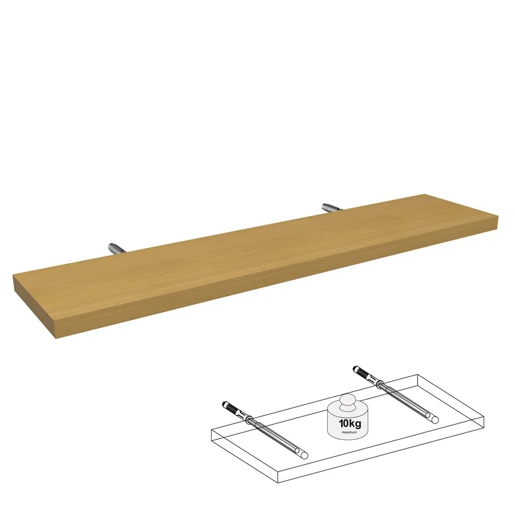 Lebegő polc bükk 80 cm x 18 cm x 2,5 cm Lebegő polc bükk 80 cm x 18 cm x 2,5 cm