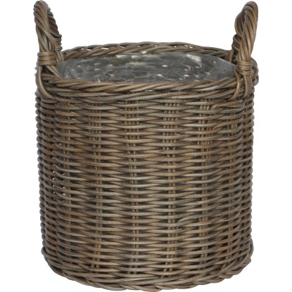 Polirattan fogantyús kosár 27,5 cm x 31,5 cm szürke Polirattan fogantyús kosár 27,5 cm x 31,5 cm szürke