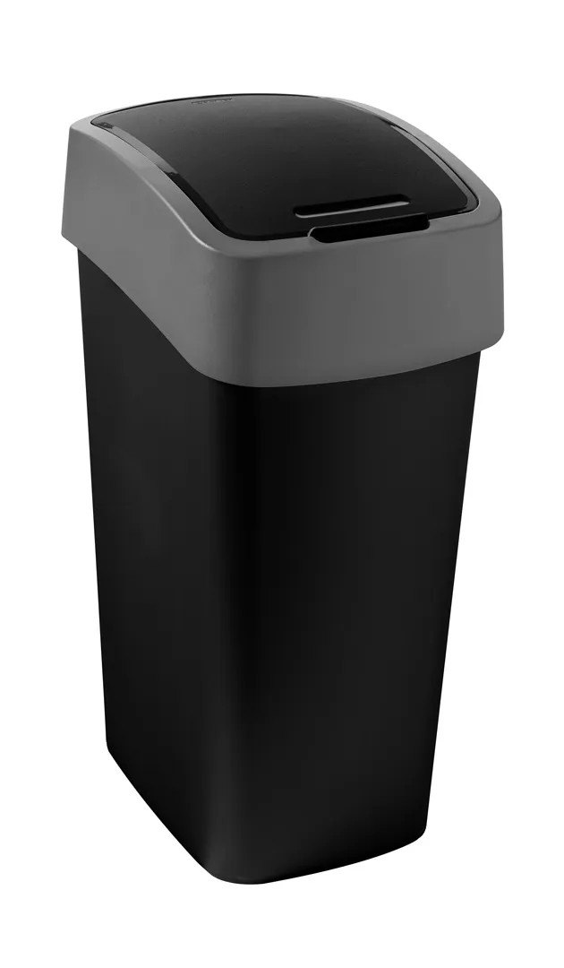 Curver "Pacific Flip Bin" billenő fedeles szemetes 45 l - fekete / ezüst Curver "Pacific Flip Bin" billenő fedeles szemetes 45 l - fekete / ezüst