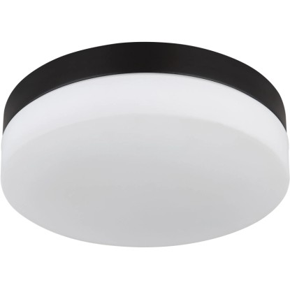 Fekete, kerek Globo kültéri mennyezeti lámpa opálüveggel, 2 izzós, 240x65 mm. Fekete, kerek Globo kültéri mennyezeti lámpa opálüveggel, 2 izzós, 240x65 mm.