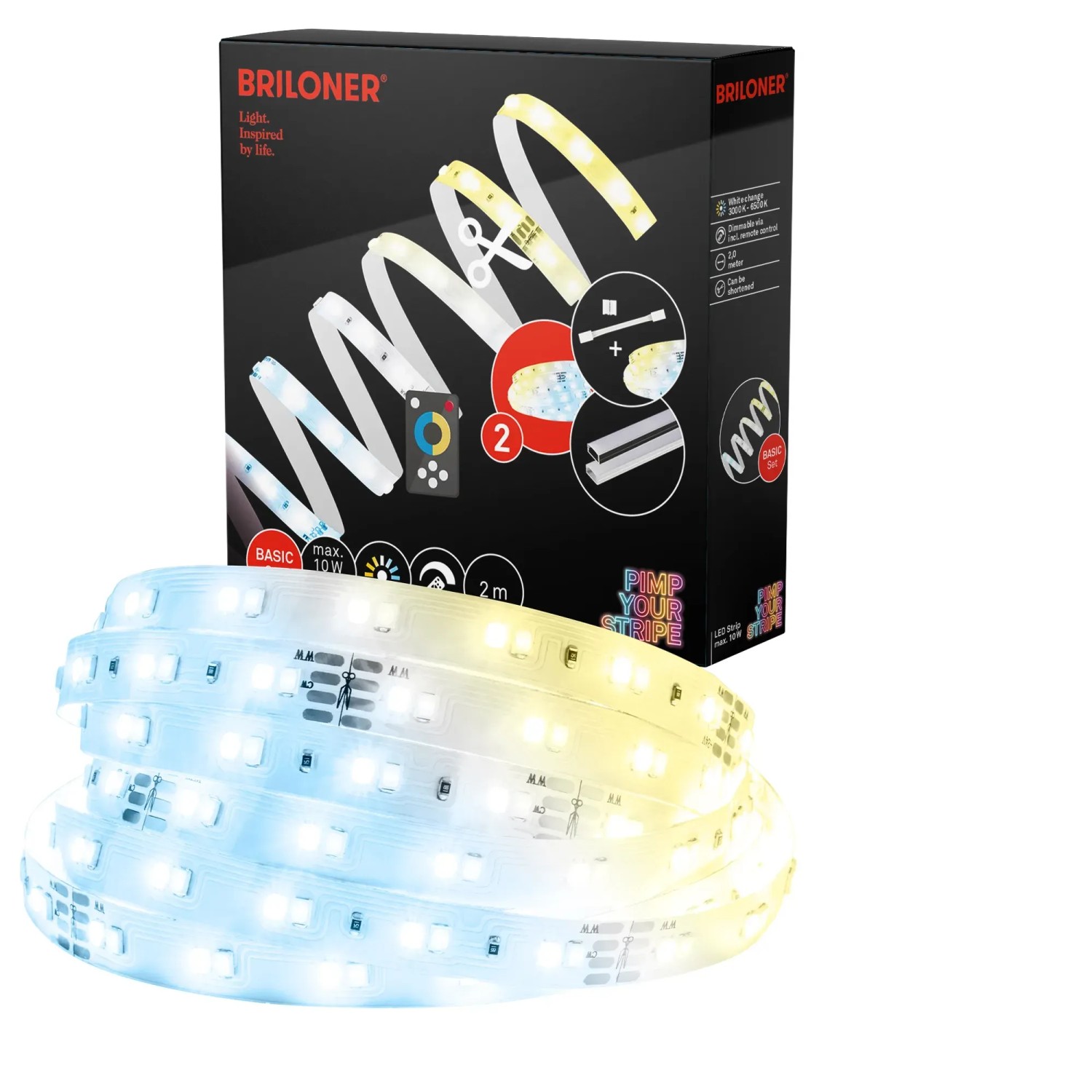 Briloner Pimp your Stripe LED-szalag kezdőkészlet CCT távirányító 2 m Briloner Pimp your Stripe LED-szalag kezdőkészlet CCT távirányító 2 m
