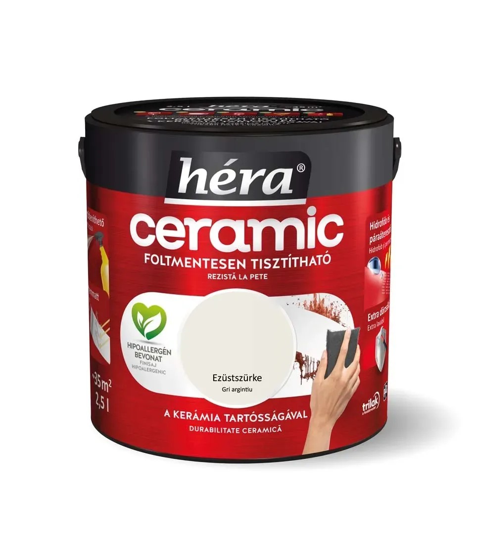 Héra Ceramic beltéri falfesték ezüstszürke 2,5 l Héra Ceramic beltéri falfesték ezüstszürke 2,5 l