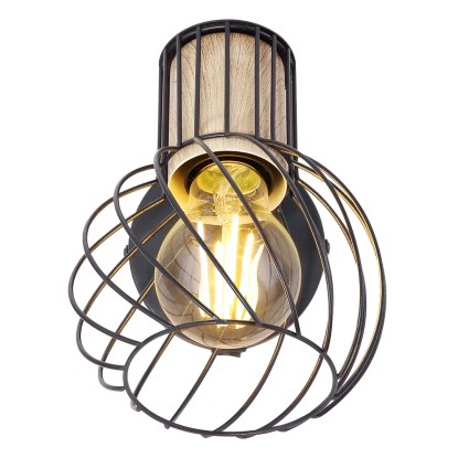 Globo Luise fali spotlámpa 16,5 cm fekete - barna Globo Luise fali spotlámpa 16,5 cm fekete - barna