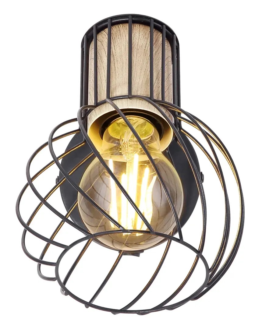 Globo Luise fali spotlámpa 16,5 cm fekete - barna Globo Luise fali spotlámpa 16,5 cm fekete - barna