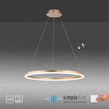 Modern LED függőlámpa Helia Paul Neuhaus-tól, sárgaréz színű, Ø 80cm, dimmelhető. Modern LED függőlámpa Helia Paul Neuhaus-tól, sárgaréz színű, Ø 80cm, dimmelhető.