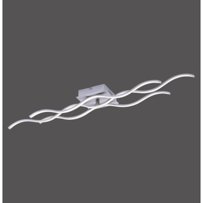 Modern, hullám alakú LED mennyezeti lámpa acélból, 97,5 cm széles, meleg fehér fény. Modern, hullám alakú LED mennyezeti lámpa acélból, 97,5 cm széles, meleg fehér fény.