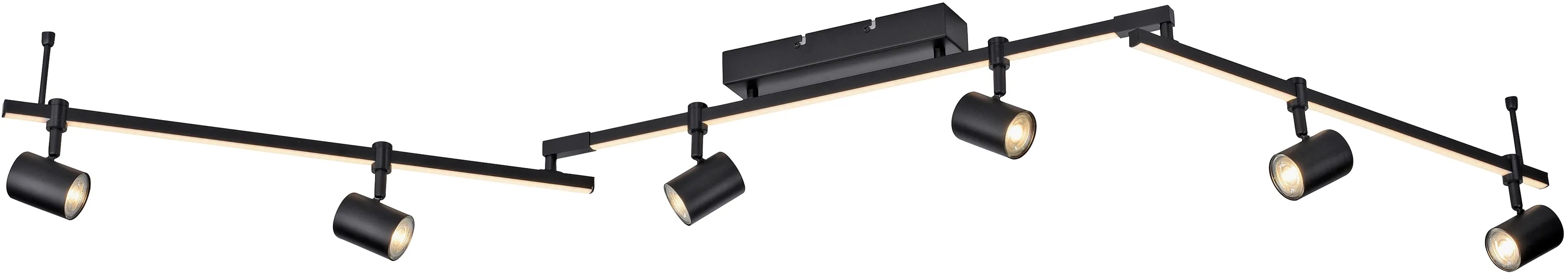 Paul Neuhaus Barik LED-es mennyezeti lámpa 6 izzós 42 W fekete 188 cm x 14 cm Paul Neuhaus Barik LED-es mennyezeti lámpa 6 izzós 42 W fekete 188 cm x 14 cm