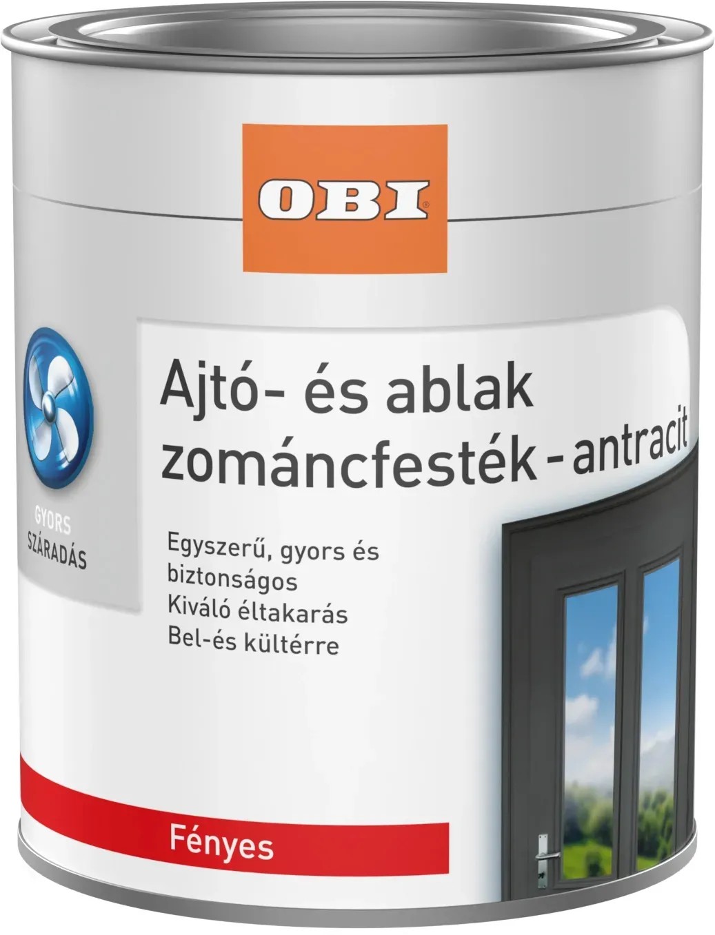 Ajtó- és ablak zománcfesték fényes antracit 375 ml Ajtó- és ablak zománcfesték fényes antracit 375 ml