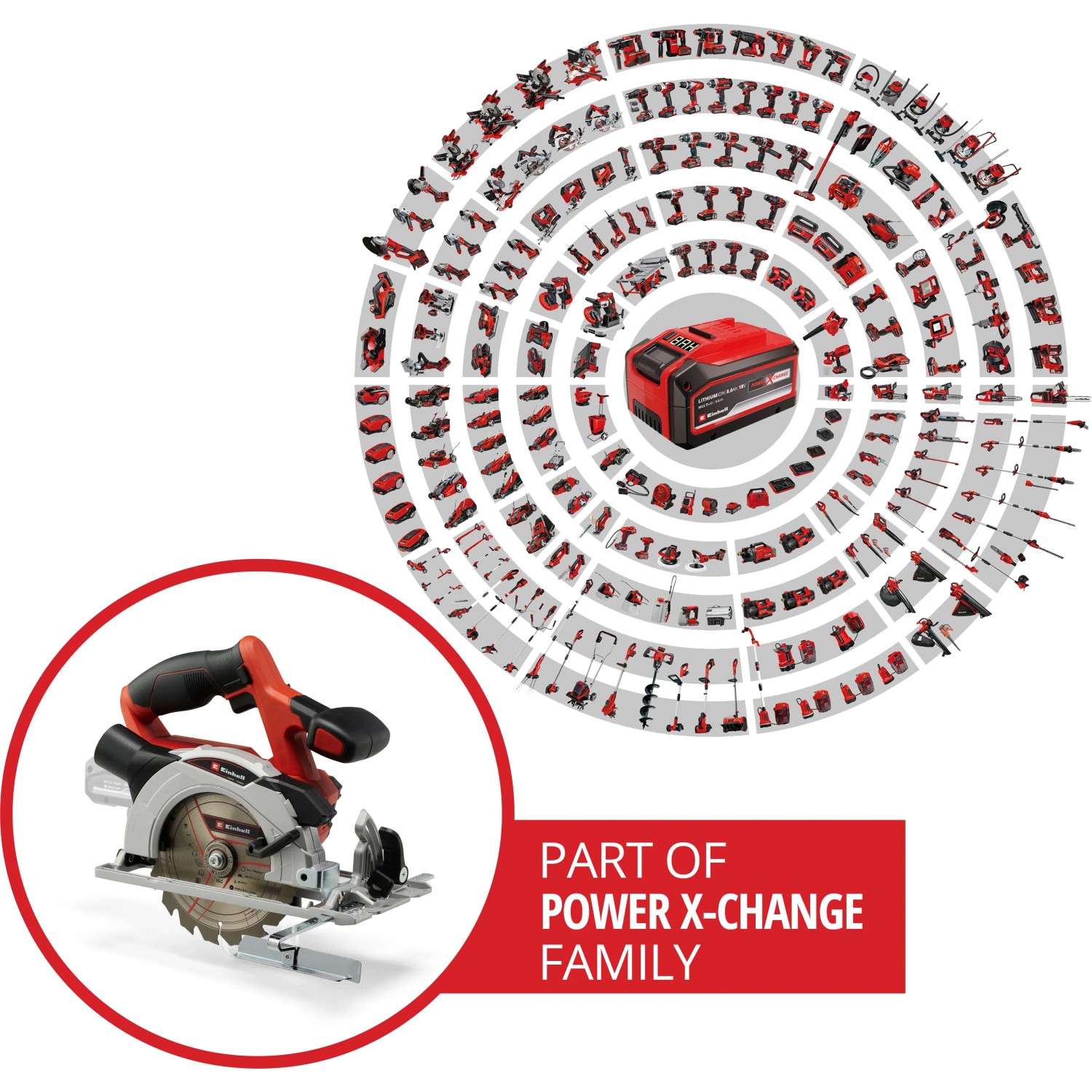 Einhell TE-CS 18/150 Li Solo akkus kézi körfűrész Power X-Change akkumulátor rendszerrel. Einhell TE-CS 18/150 Li Solo akkus kézi körfűrész Power X-Change akkumulátor rendszerrel.