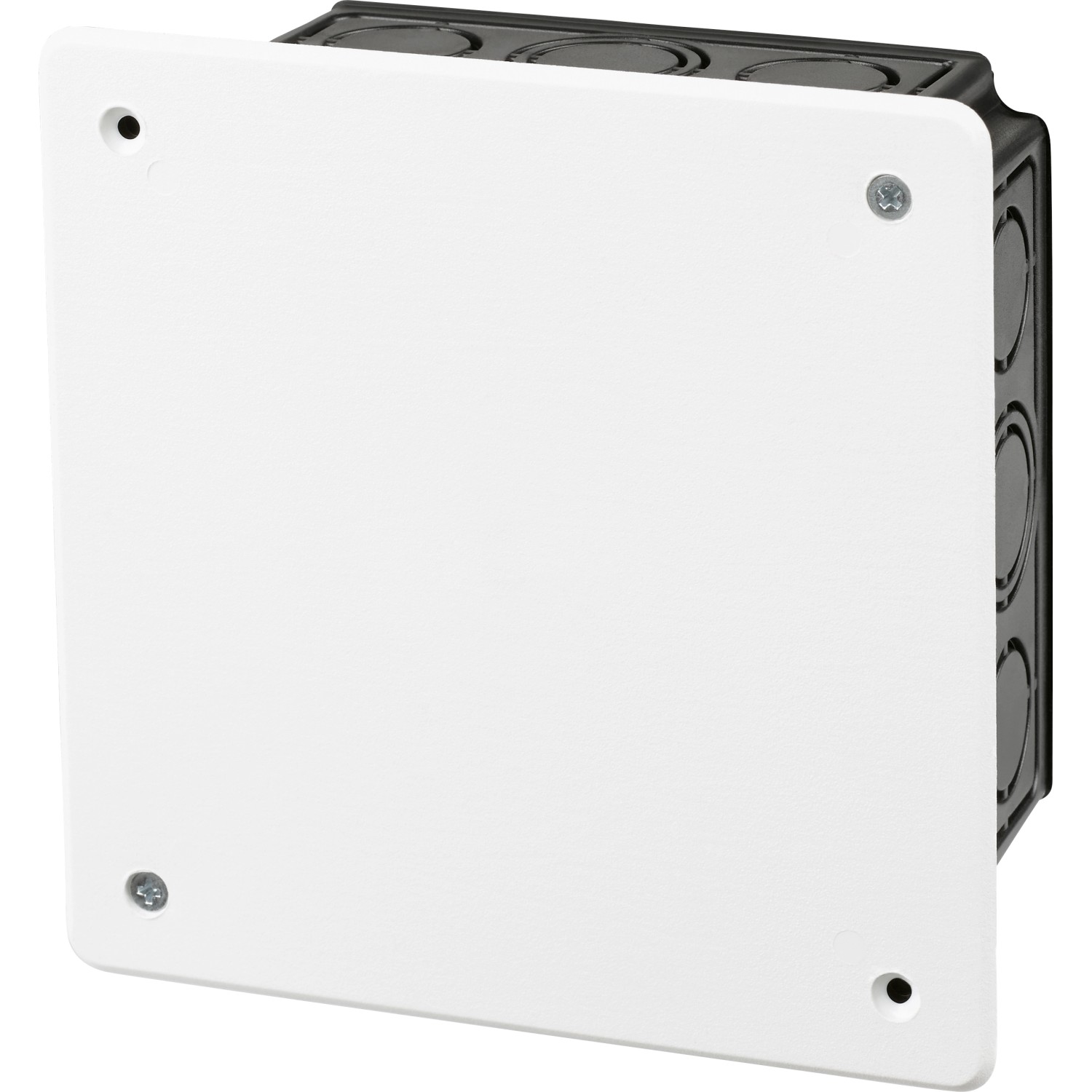 Falsík alatti elosztódoboz 105 mm x 105 mm fekete-fehér IP20 Falsík alatti elosztódoboz 105 mm x 105 mm fekete-fehér IP20