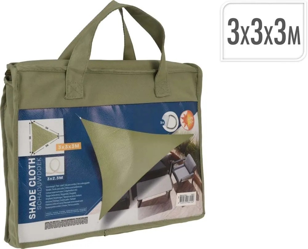 Napvitorla 3 m x 3 m x 3 m mohazöld színű poliészter Napvitorla 3 m x 3 m x 3 m mohazöld színű poliészter