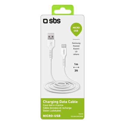SBS USB A apa - micro USB apa adatkábel telefonokhoz 1 m fekete SBS USB A apa - micro USB apa adatkábel telefonokhoz 1 m fekete