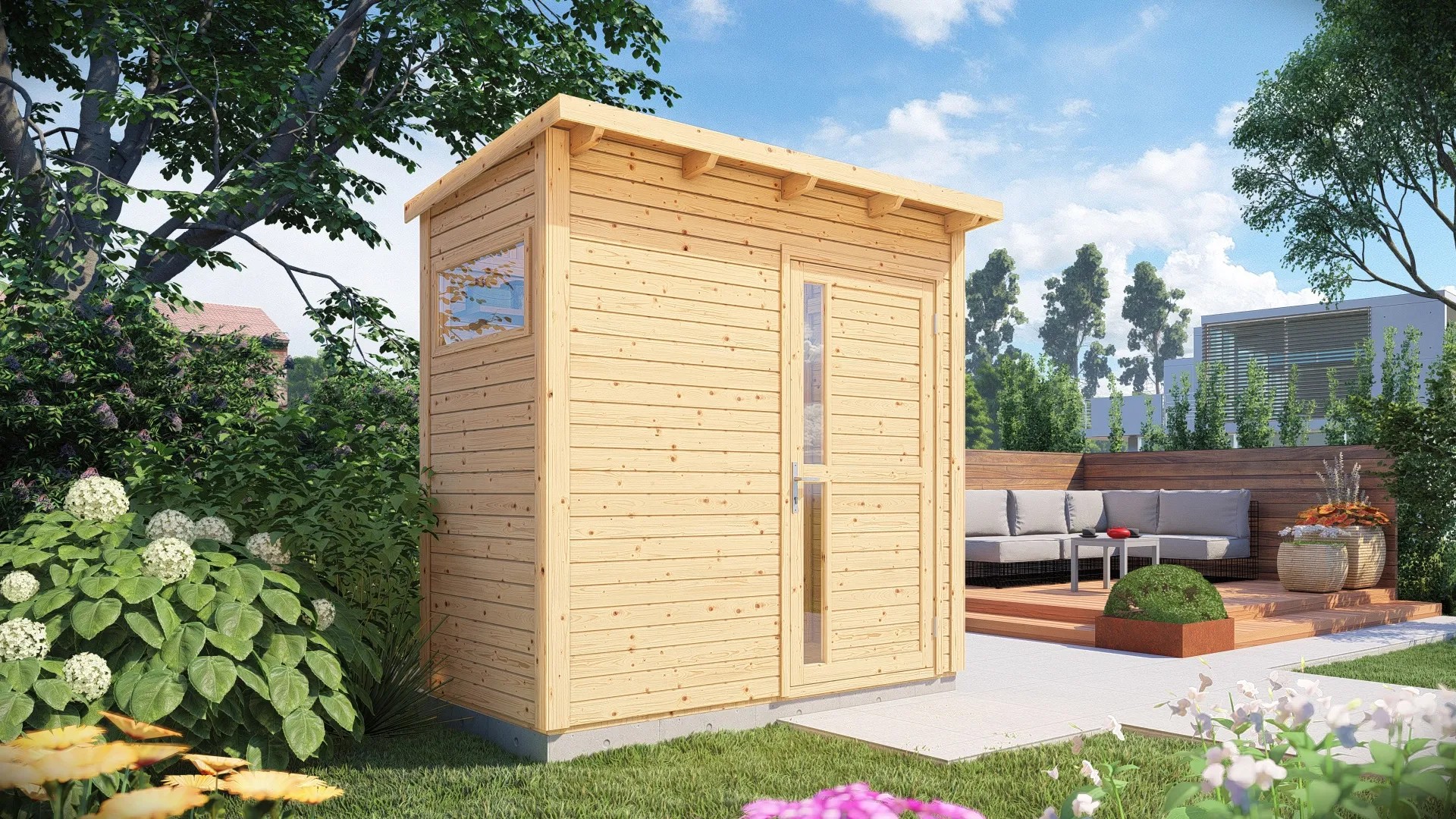 Bertilo Pentus 1 kerti ház natúr 115 cm x 234 cm FSC® Bertilo Pentus 1 kerti ház natúr 115 cm x 234 cm FSC®