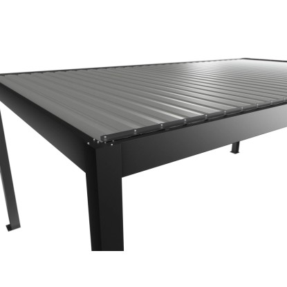 Biohort Pergola 6x3,5 m sötétszürke-ezüst színben, részletes nézet a lécekről és a keretről. Teraszfedés. Biohort Pergola 6x3,5 m sötétszürke-ezüst színben, részletes nézet a lécekről és a keretről. Teraszfedés.