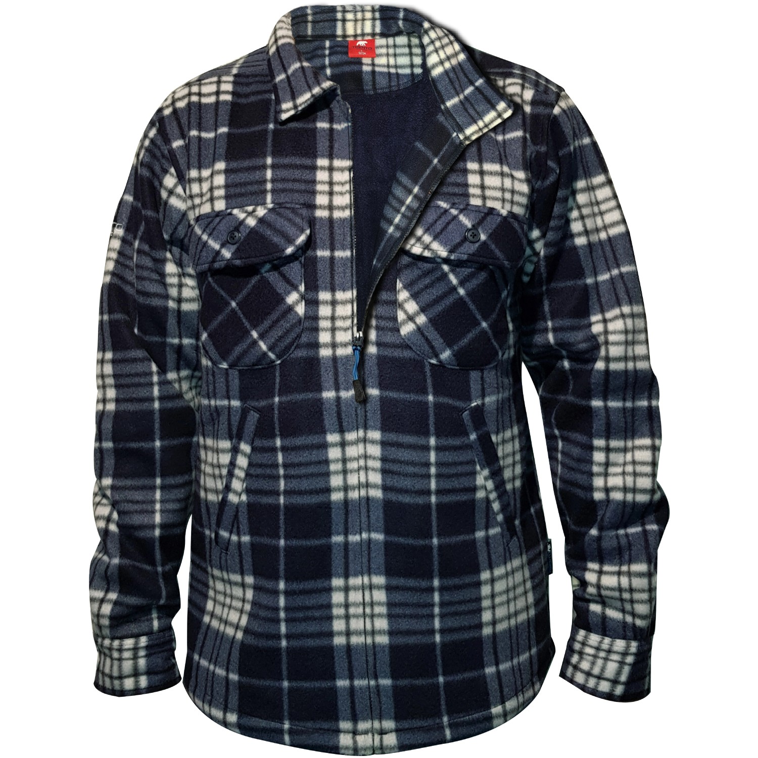 Férfi kockás flíz dzseki tengerészkék méret: L Férfi kockás flíz dzseki tengerészkék méret: L