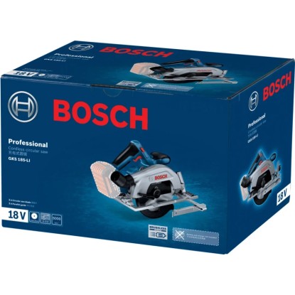 Bosch GKS 185-LI akkus kézi körfűrész dobozban. Bosch GKS 185-LI akkus kézi körfűrész dobozban.