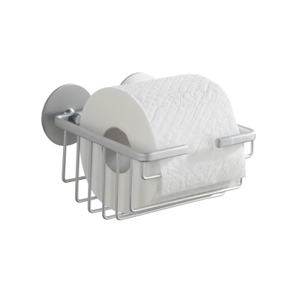 Wenko Turbo-Loc WC-papírtartó, alumínium, nyitott, fúrás nélkül rögzíthető Wenko Turbo-Loc WC-papírtartó, alumínium, nyitott, fúrás nélkül rögzíthető