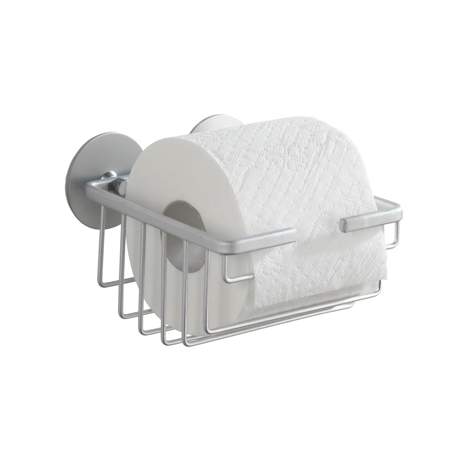 Wenko Turbo-Loc WC-papírtartó, alumínium, nyitott, fúrás nélkül rögzíthető Wenko Turbo-Loc WC-papírtartó, alumínium, nyitott, fúrás nélkül rögzíthető