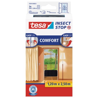 tesa Comfort szúnyogháló ajtóra tépőzáras antracit 1,2 m x 2,5 m tesa Comfort szúnyogháló ajtóra tépőzáras antracit 1,2 m x 2,5 m