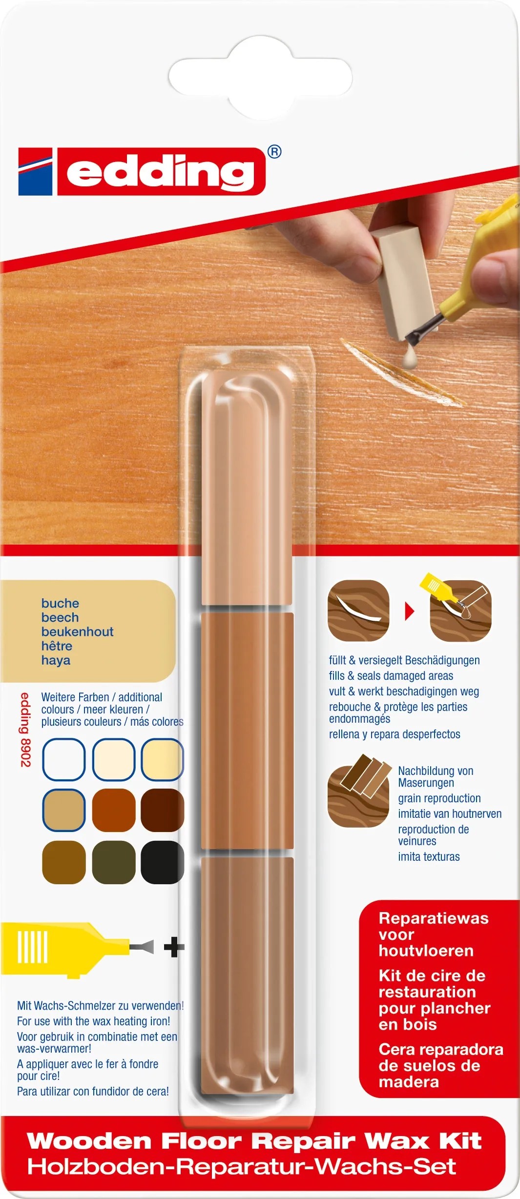 Edding 8902 padlójavító wax készlet bükk Edding 8902 padlójavító wax készlet bükk