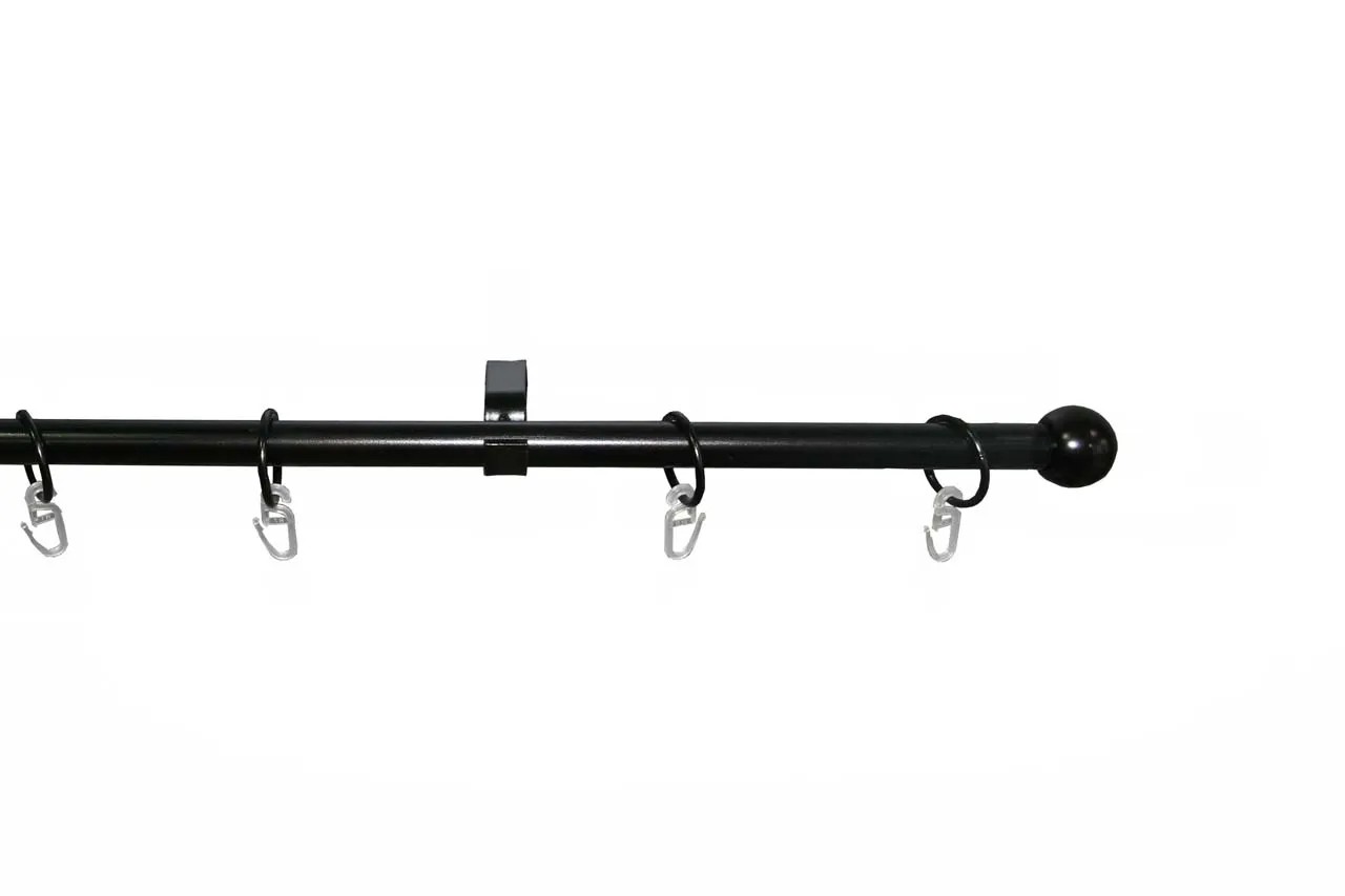 Fém karnis 1 soros fekete 160 cm BALL típus véggel Fém karnis 1 soros fekete 160 cm BALL típus véggel