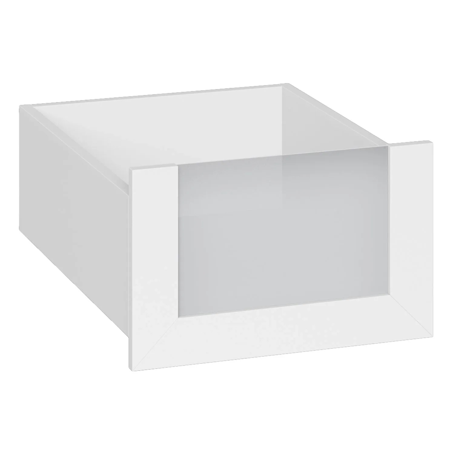 Fehér fiók üvegelőlappal szélesség 50 cm x magasság 25 cm Moduláris gardrób Fehér fiók üvegelőlappal szélesség 50 cm x magasság 25 cm Moduláris gardrób