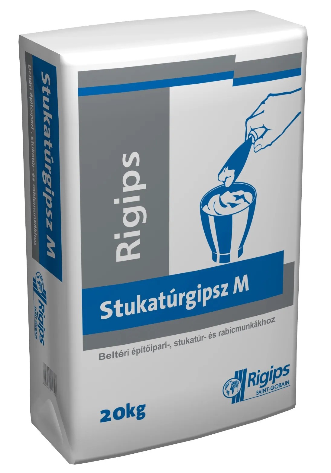 Zsák Rigips Stukaturgips M stukkógipsz, 20kg, beltéri használatra. Zsák Rigips Stukaturgips M stukkógipsz, 20kg, beltéri használatra.