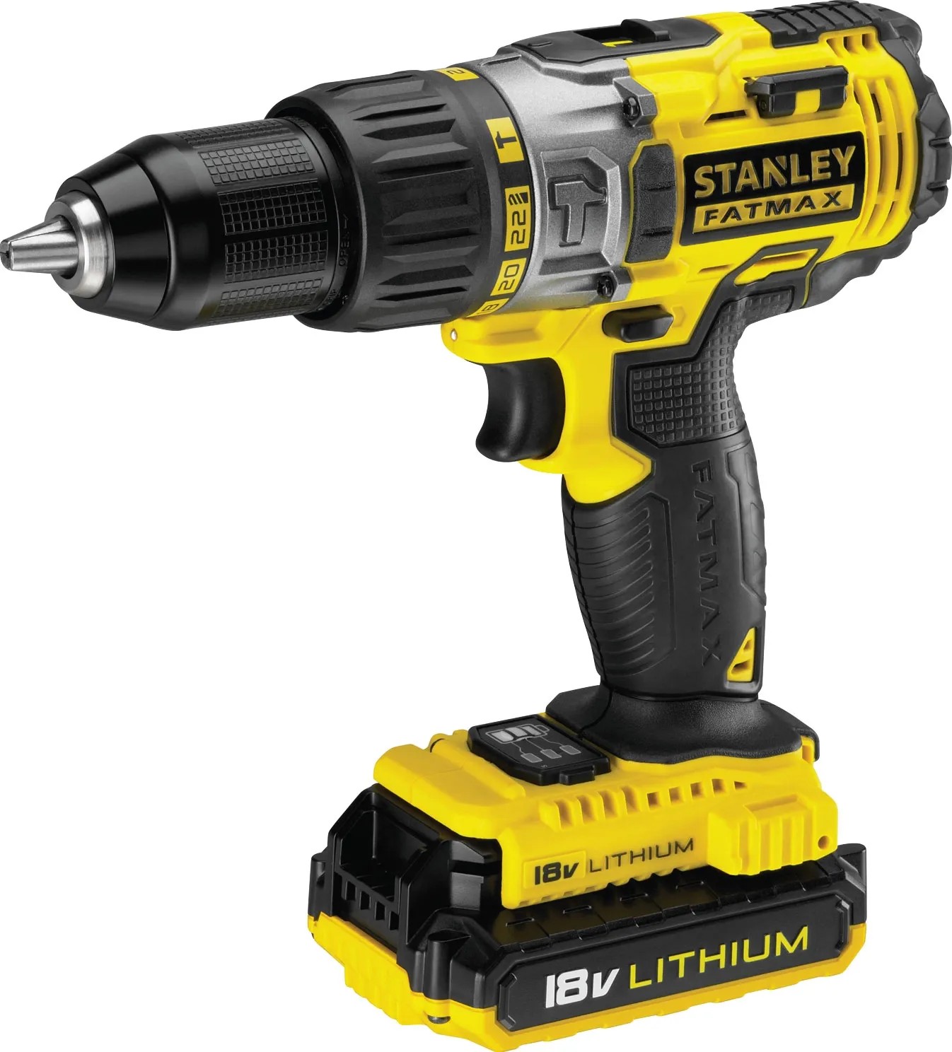 Stanley akkus ütvefúró-csavarozó FatMax 18 V FMC625D2 2 Ah-s akkumulátorral Stanley akkus ütvefúró-csavarozó FatMax 18 V FMC625D2 2 Ah-s akkumulátorral