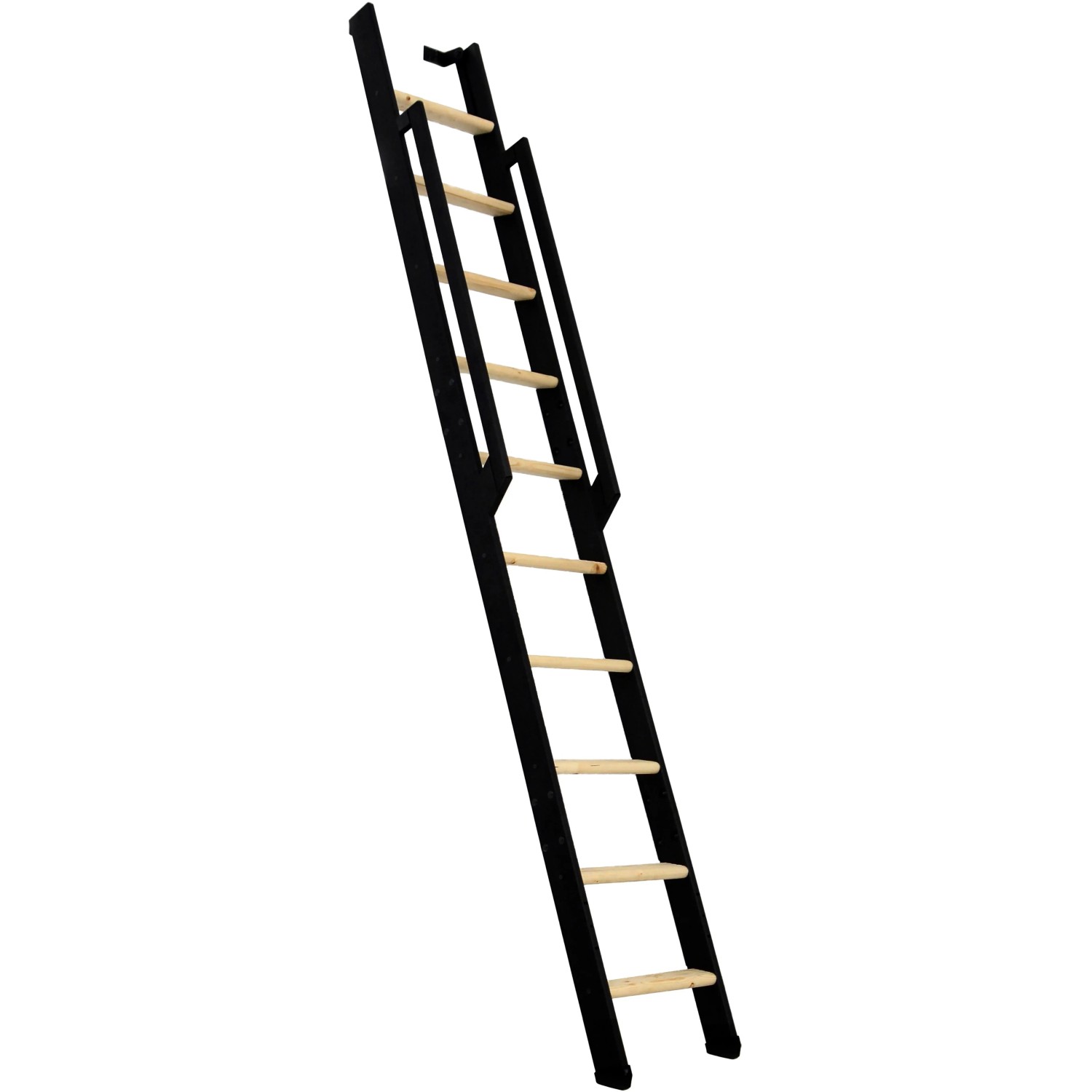 Minka Strong helytakarékos lépcső, fekete/antracit lucfenyő, 10 fok, 243 cm magas. Beltéri lépcső kis helyekre. Minka Strong helytakarékos lépcső, fekete/antracit lucfenyő, 10 fok, 243 cm magas. Beltéri lépcső kis helyekre.