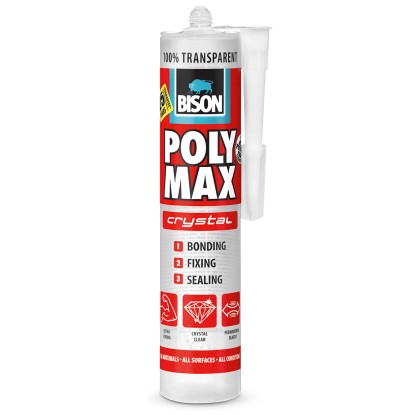 BISON szilikonragasztó Poly Max tömítő átlátszó 300 g BISON szilikonragasztó Poly Max tömítő átlátszó 300 g