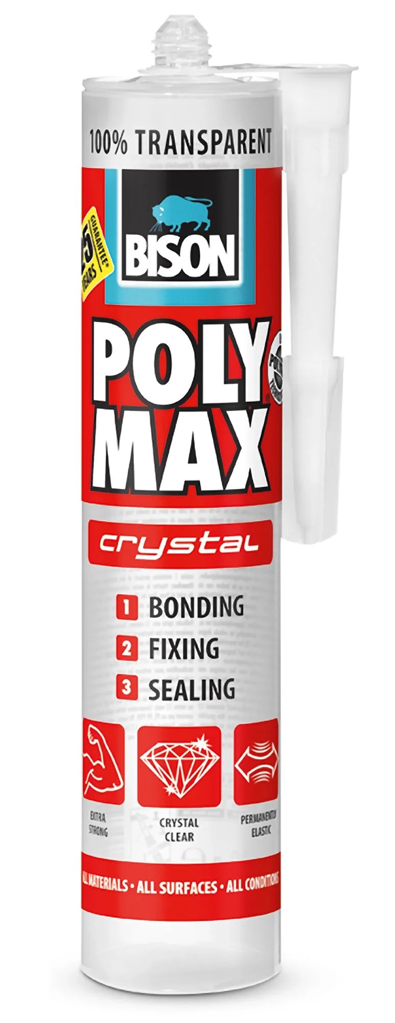 BISON szilikonragasztó Poly Max tömítő átlátszó 300 g BISON szilikonragasztó Poly Max tömítő átlátszó 300 g