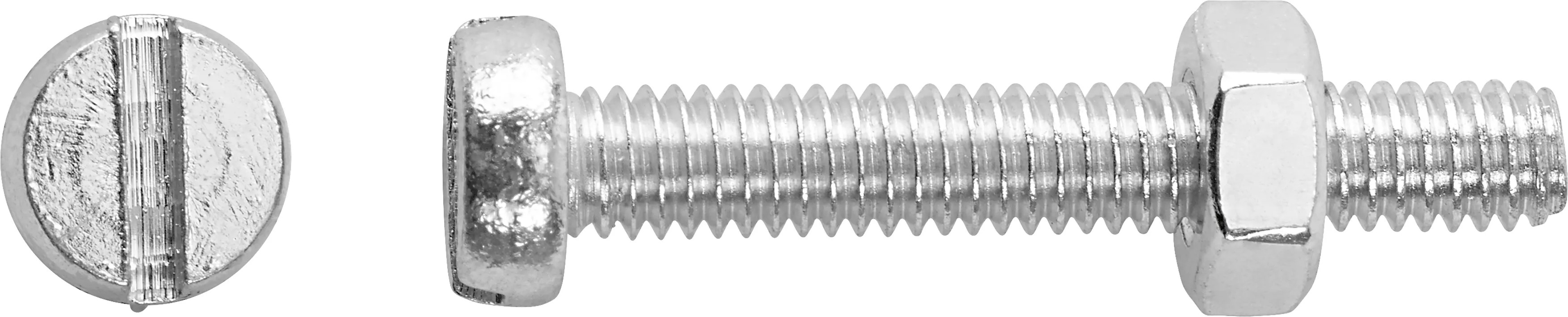 PZ Hengeres fejű menetes csavar fehér horganyzott M3 x 30 mm 8 db + anya PZ Hengeres fejű menetes csavar fehér horganyzott M3 x 30 mm 8 db + anya