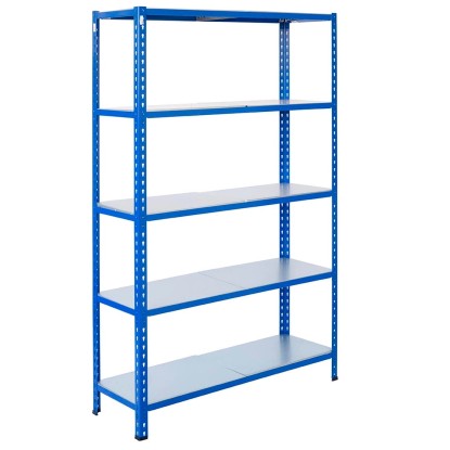 AR Shelving összedugható polc kék és horganyzott 200 x 120 x 30 cm 5 polc 180 kg AR Shelving összedugható polc kék és horganyzott 200 x 120 x 30 cm 5 polc 180 kg
