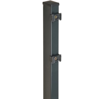 Négyszögletű kerítésoszlop kétrudas hálós kerítéspanelhez antracit 6 cm x 4 cm x Négyszögletű kerítésoszlop kétrudas hálós kerítéspanelhez antracit 6 cm x 4 cm x