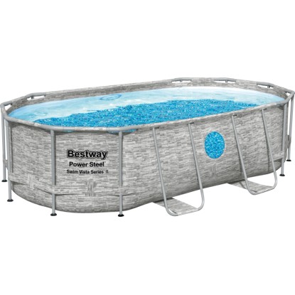 Bestway Power Steel acélvázas medence 427 cm x 250 cm x 100 cm ovális Bestway Power Steel acélvázas medence 427 cm x 250 cm x 100 cm ovális