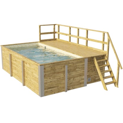 Weka tömörfa medence 595 1. méret 490 cm x 309 cm x 203 cm mozaik homok Weka tömörfa medence 595 1. méret 490 cm x 309 cm x 203 cm mozaik homok