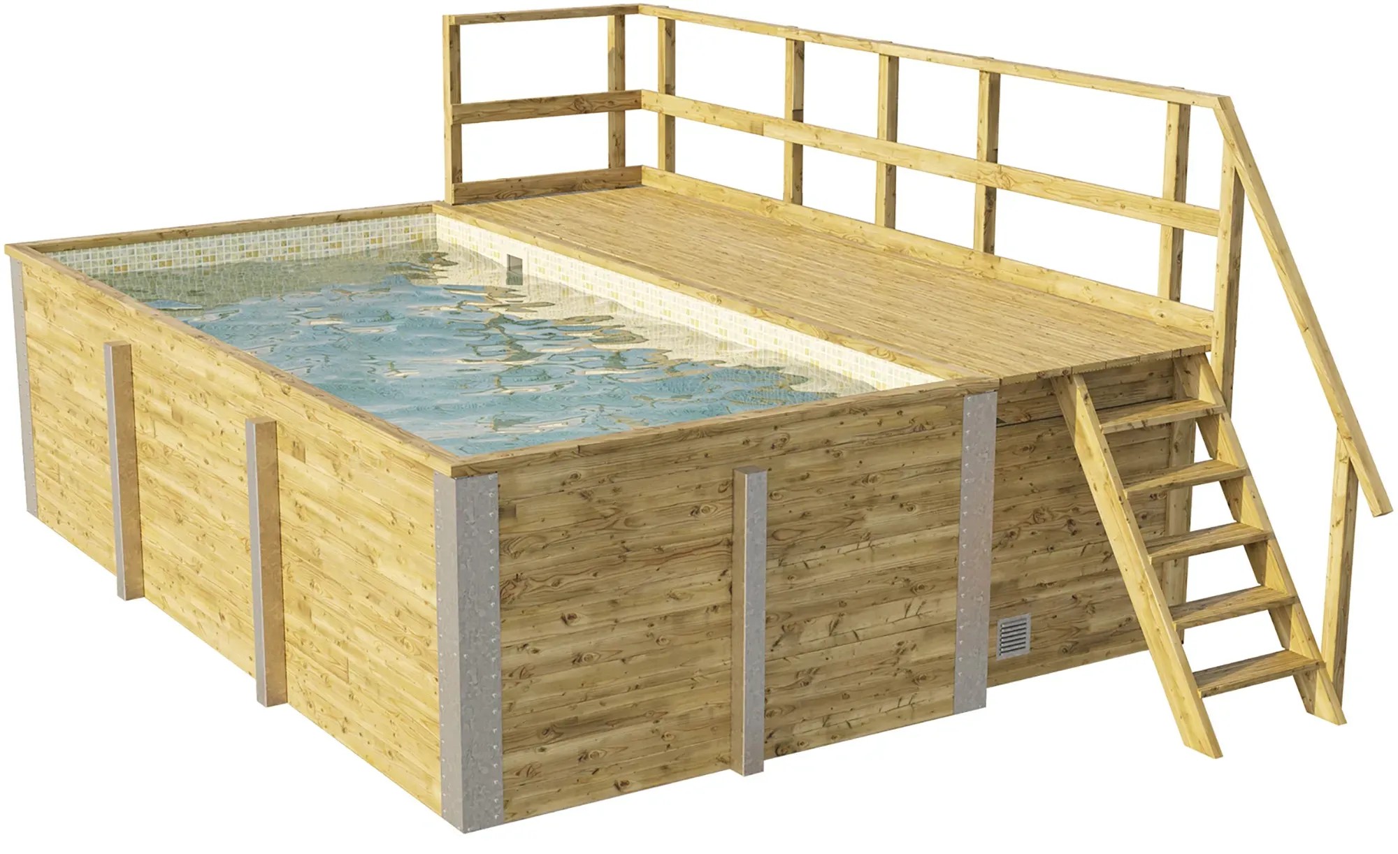 Weka tömörfa medence 595 1. méret 490 cm x 309 cm x 203 cm mozaik homok Weka tömörfa medence 595 1. méret 490 cm x 309 cm x 203 cm mozaik homok
