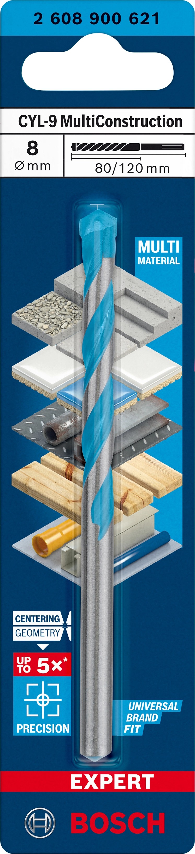 Bosch Expert CYL-9 MultiConstruction fúró 8 mm x 120 mm Bosch Expert CYL-9 MultiConstruction fúró 8 mm x 120 mm