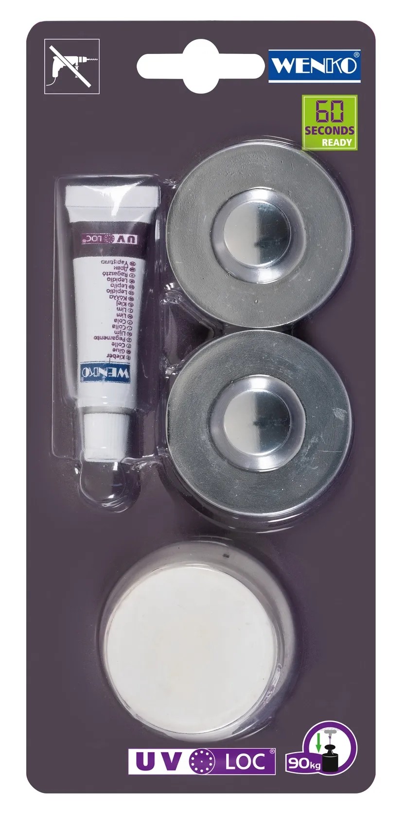 WENKO UV-Loc® rögzítőkészlet króm WENKO UV-Loc® rögzítőkészlet króm