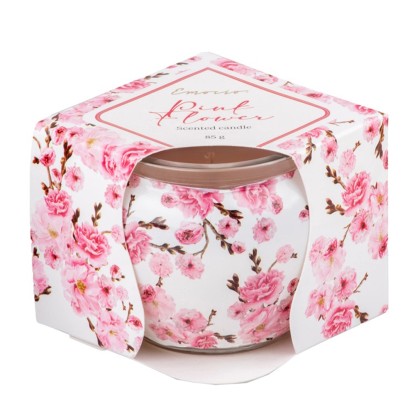 Emocio Üvegpoharas illatgyertya 70 mm x 62 mm Rózsaszín virág Emocio Üvegpoharas illatgyertya 70 mm x 62 mm Rózsaszín virág