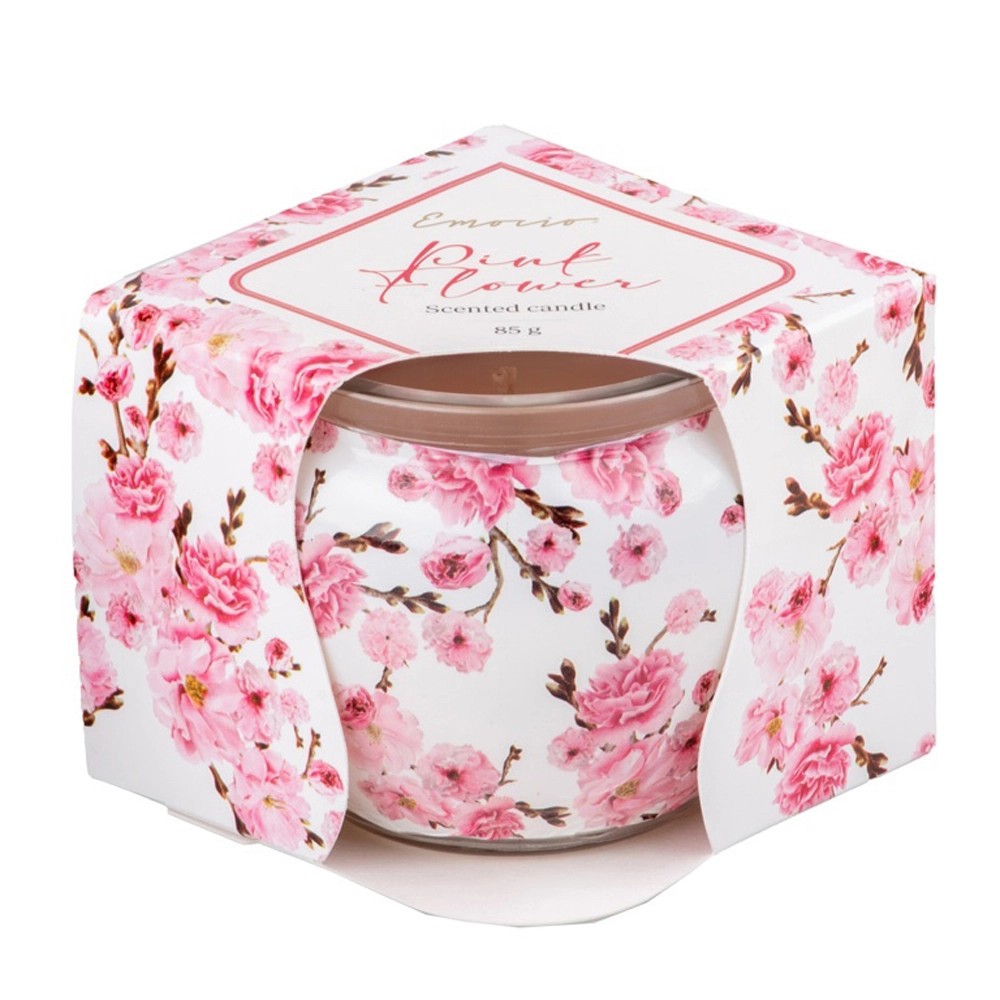 Emocio Üvegpoharas illatgyertya 70 mm x 62 mm Rózsaszín virág Emocio Üvegpoharas illatgyertya 70 mm x 62 mm Rózsaszín virág