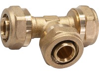 Szorítógyűrűs T-idom 16 mm x 16 mm x 16 mm sárgaréz Szorítógyűrűs T-idom 16 mm x 16 mm x 16 mm sárgaréz