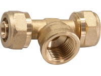 Szorítógyűrűs T-idom 16 mm x 18,6 mm (Rp 1/2) x 16 mm sárgaréz Szorítógyűrűs T-idom 16 mm x 18,6 mm (Rp 1/2) x 16 mm sárgaréz