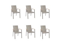 Acamp Vegas rakásolható szék bézs 6 db-os garnitúra