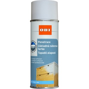 Fehér alapozó spray az OBI-tól, különböző felületekre alkalmas.
