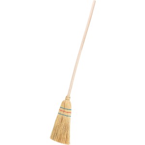 Gyermek rizs szalma seprű fa nyéllel (99 cm).