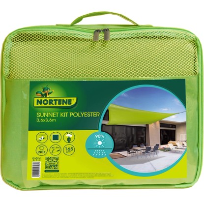 Sunnet Kit polyester napvitorla zöld 3,6 m x 3,6 m