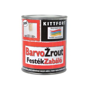 Festékes doboz BarvoŽrout FestékZabáló festékeltávolítóval a Kittforttól.