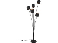 Tommy 5 x E14 állólámpa fekete textil ernyővel fekete-arany Tommy 5 x E14 állólámpa fekete textil ernyővel fekete-arany